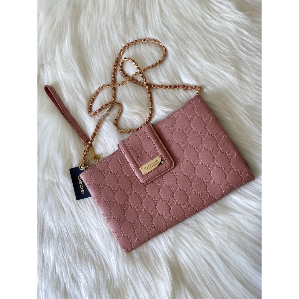 Bebe Melissa Logo Shoulder Handbag Chain Strap